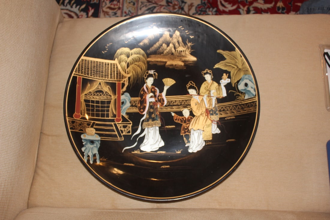 Decorative Chinese Ceramic Charger: 17 7/8" in diameter