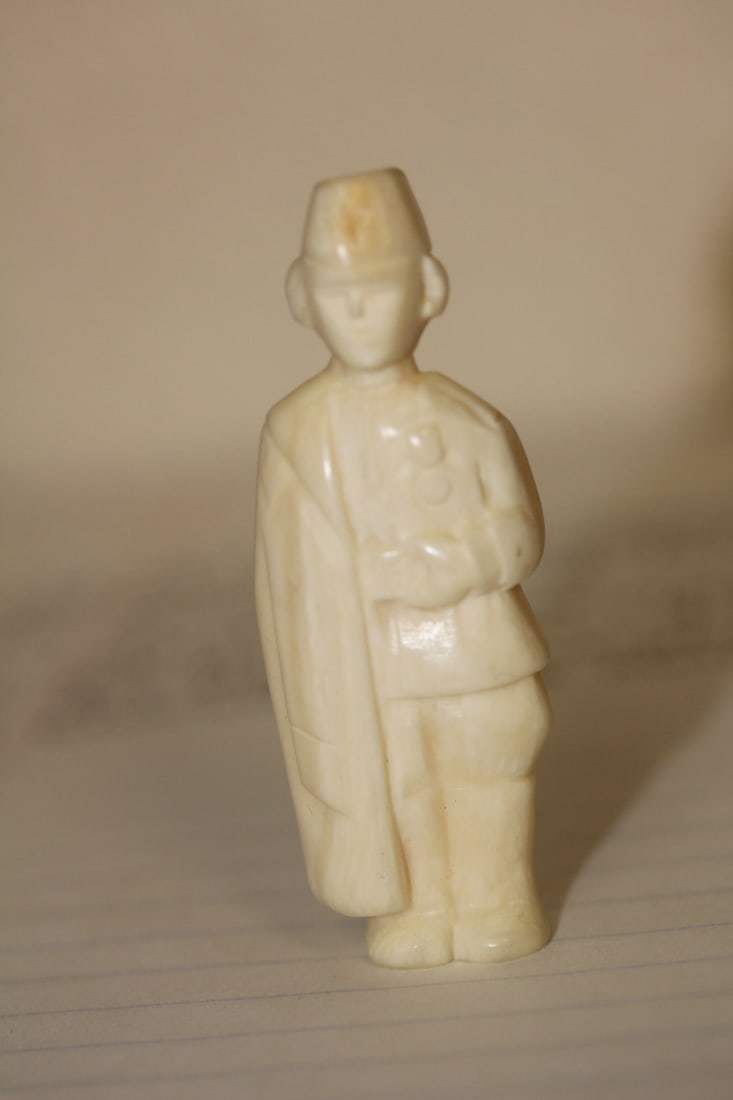 Well Carved B o n e Miniture Man: most likely Continental origin - 2 3/8" tall