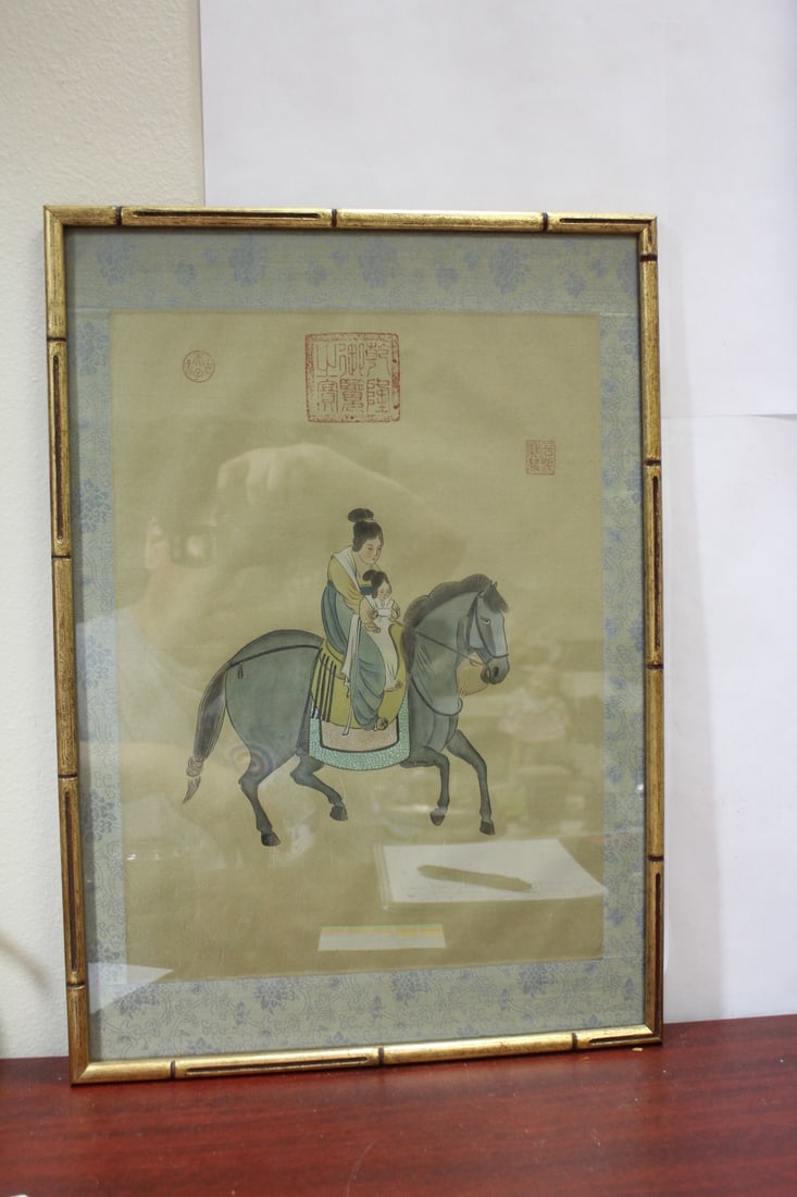 A Chinese Pastel on Silk Painting (1 of 5)