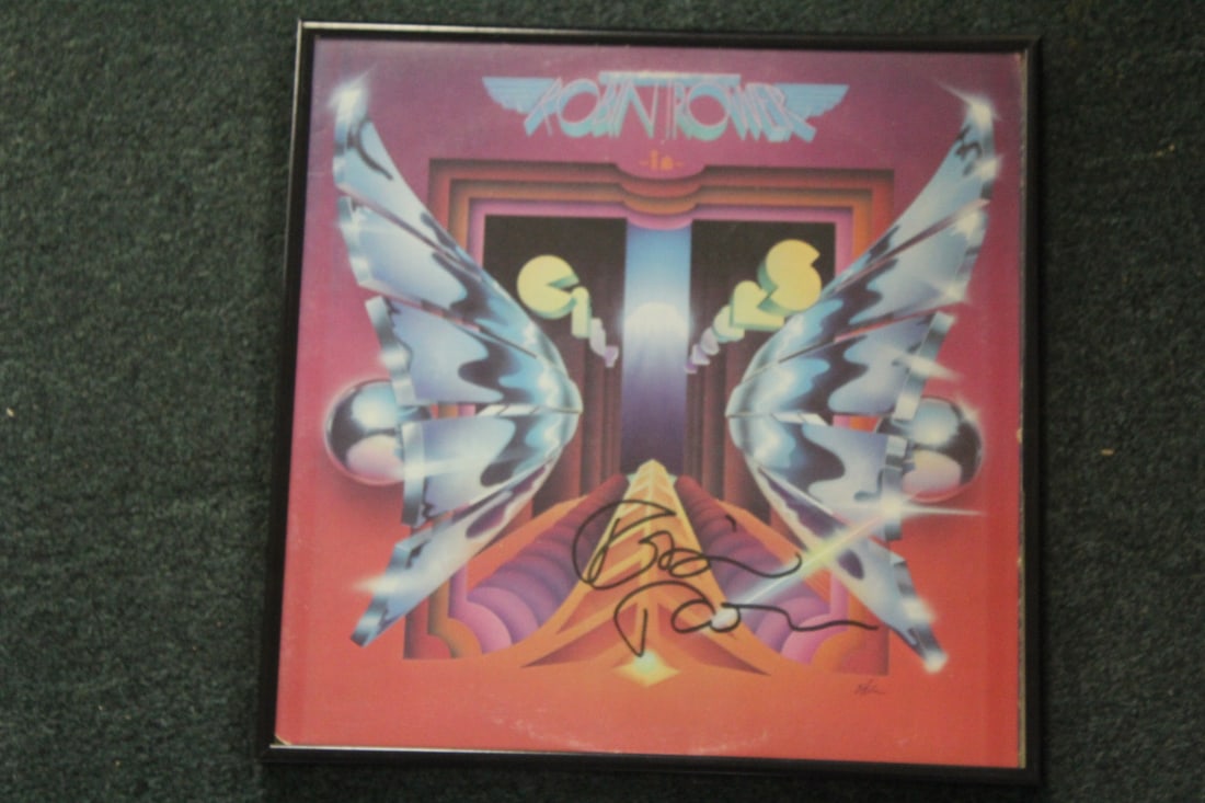 A Signed Robert Trower Album or Album Cover: not examined out of the frame - 12 3/4" square