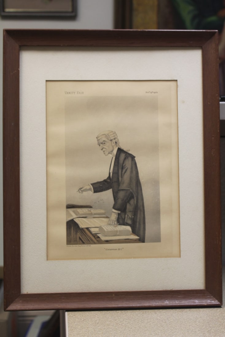 Antique Vanity Fair Print: framed - please note= no glass - overall: 17 5/8" x 13 5/8"