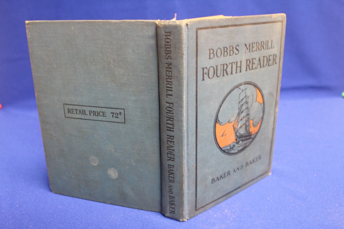 Hardcover Book: Bobbs Merrill Fourth Reader: as shown