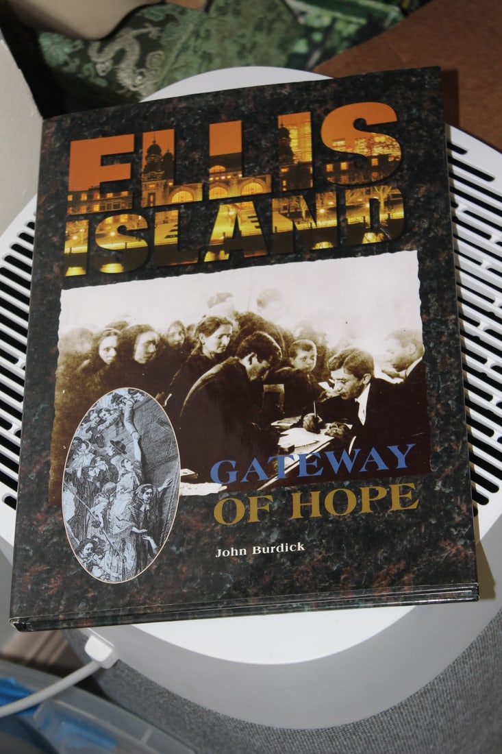 Hardcover Book on Ellis island: as shown