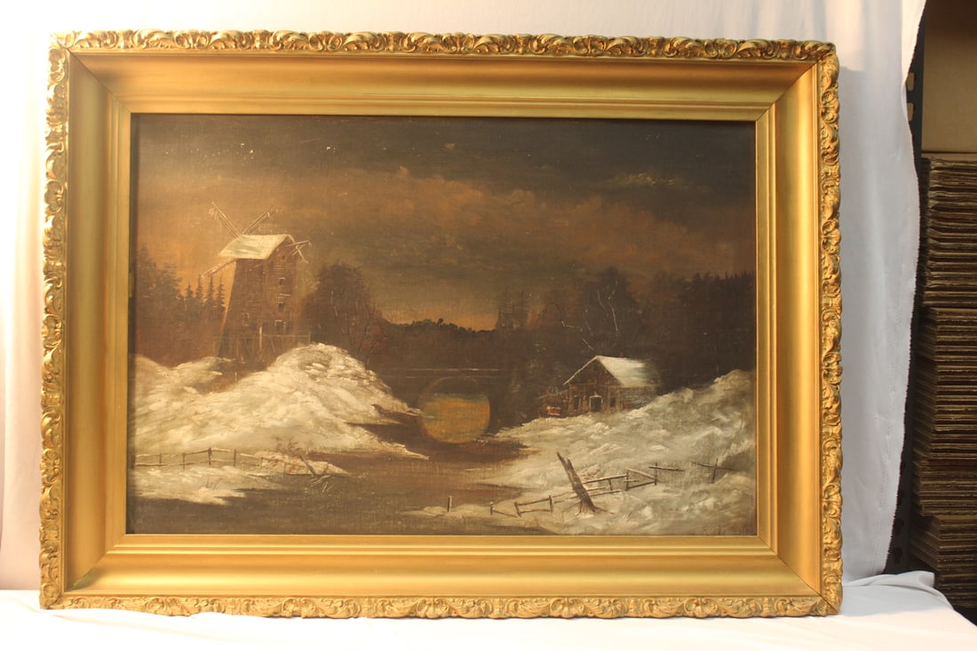 A Signed Oil on Canvas: early 20th century - 26 5/8" x 36"