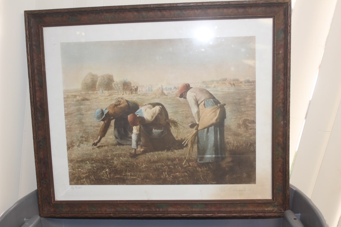 "The Gleamers" - Framed Print by Millet: most likely 19th century - overall= 22 3/4" x 19 1/4"