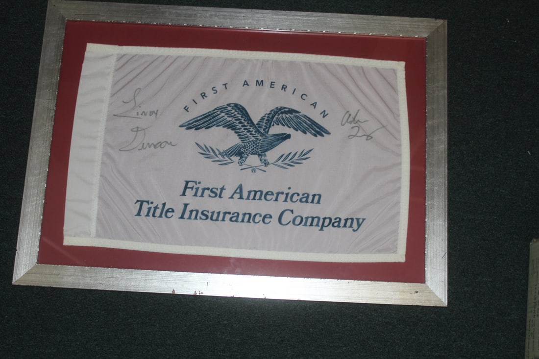 Framed and Signed First American Title Insurance Company: do not know the name of the signature, possibly some important people - overall= 26 1/2" x 19"