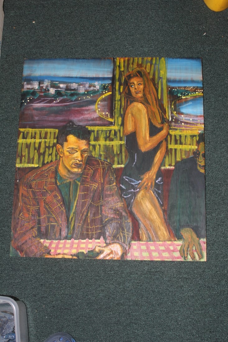 Oil on Plywood: possibly by Robert John Walters - unsigned - overall= 24" x 22"