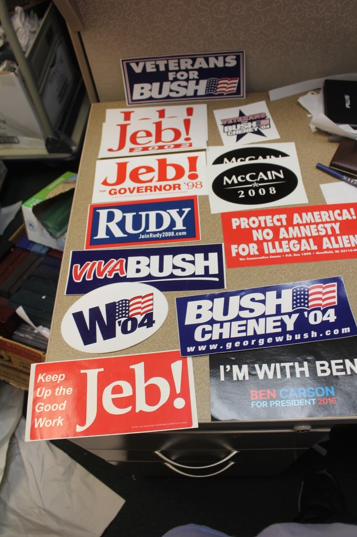 Lot of 14 Bush Stickers: various sizes