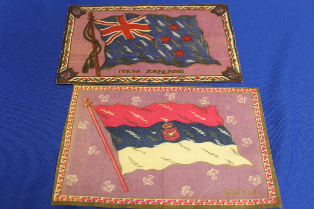 Lot of 2 Vintage Tobacco Flags: 8" x 5 1/2" each