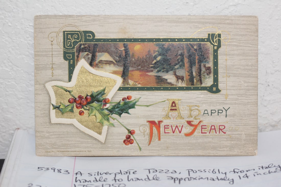 Early 1900's Happy New Year Postcard: as shown