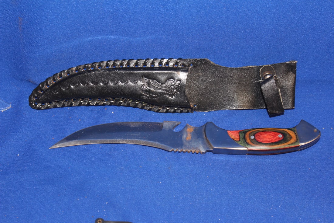 Large Pakistani Knife: with sheath - please note: needs a little cleaning - 12 inches long