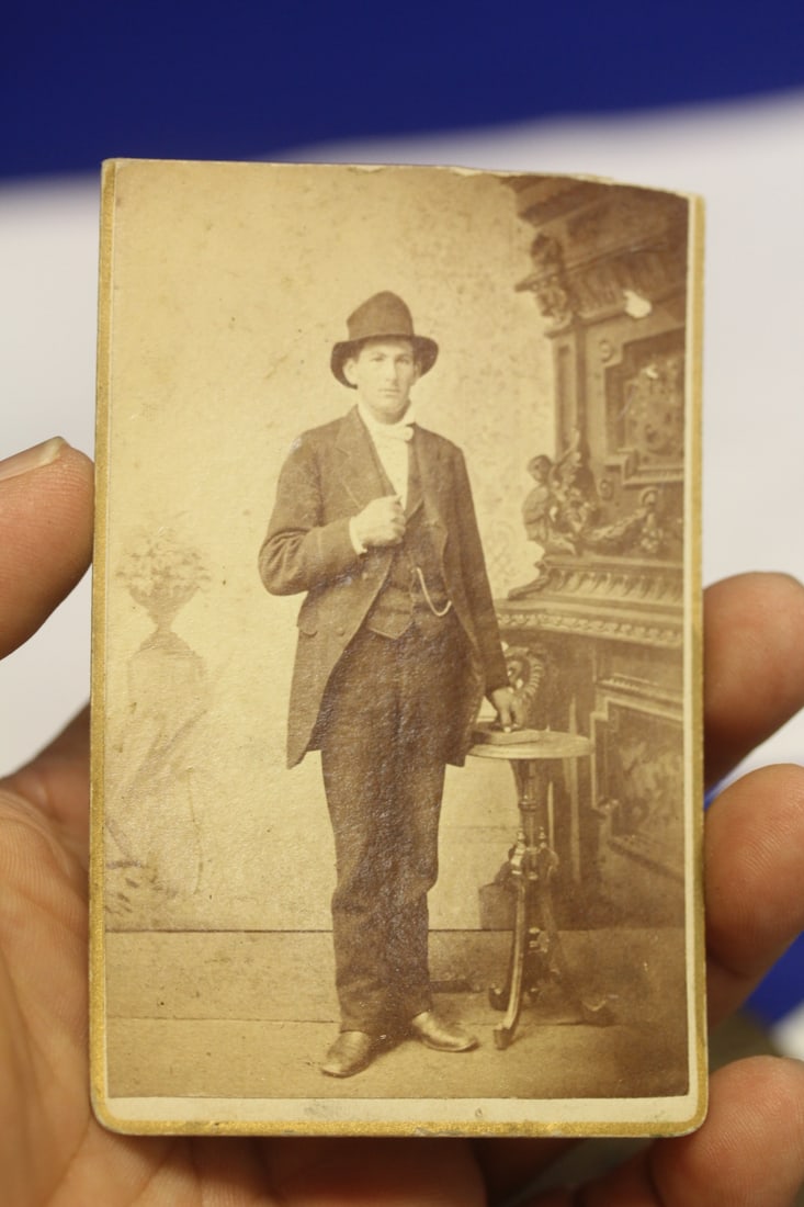 Black and White Photograph of a Man: 3 7/8" x 2 1/2"