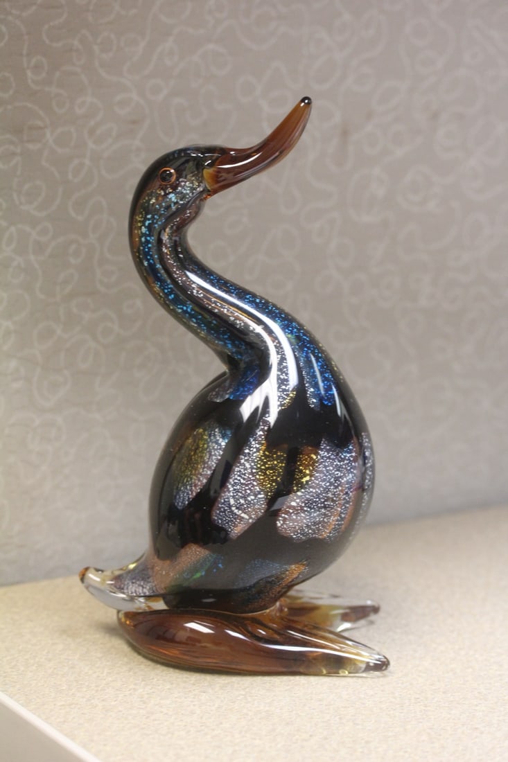 Art Glass Bird: 9" tall