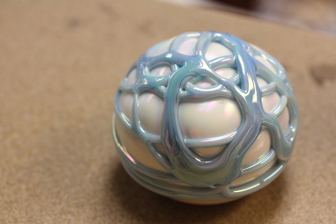 Art Glass Paperweight: 3 inches in diameter