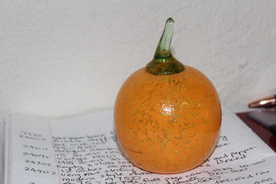 Signed Kosta Boda Art Glass Orange: signed Gunnel Sahlin - 4 5/8" tall