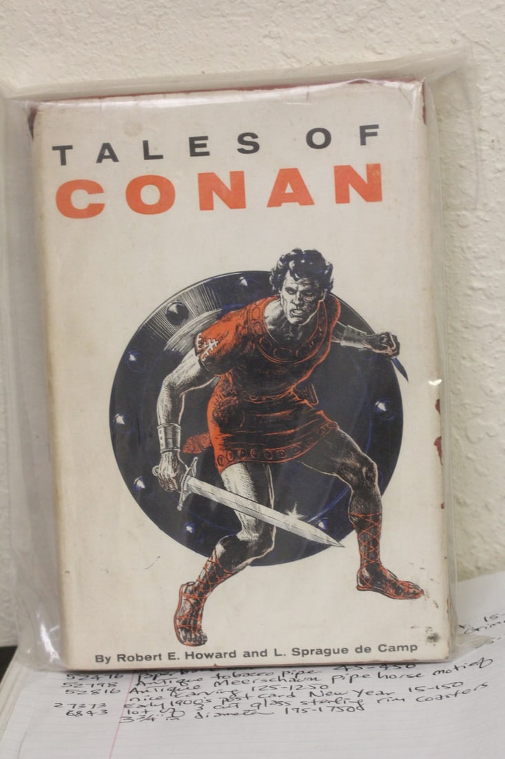 Rare Hardcover Book: Tales of Conan: first edition 1955 - with dust jacket - binding is tight - pages yellowing due to age