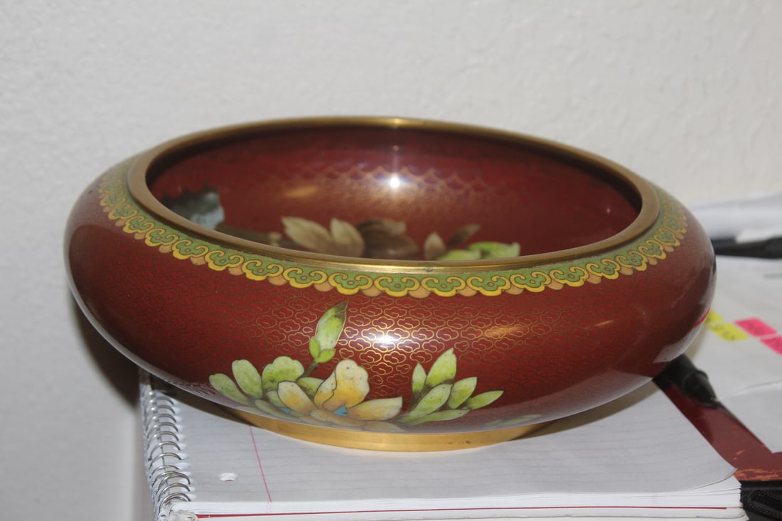 Chinese Cloisonne Bowl: approximately 10" in diameter