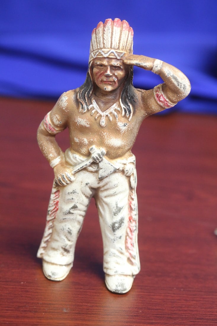 A Vintage Cast Iron Indian Bank: 6 1/2" tall