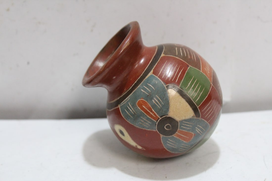 A Clay Bottle: Mexican or Indian? - 3 inches across