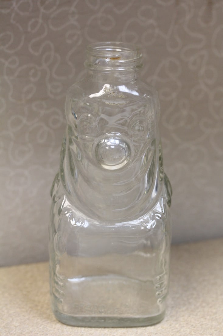Fruitette Soda Clown Bottle: made by Hazel Atlas Grapette Company - no lid - 7 1/4" tall