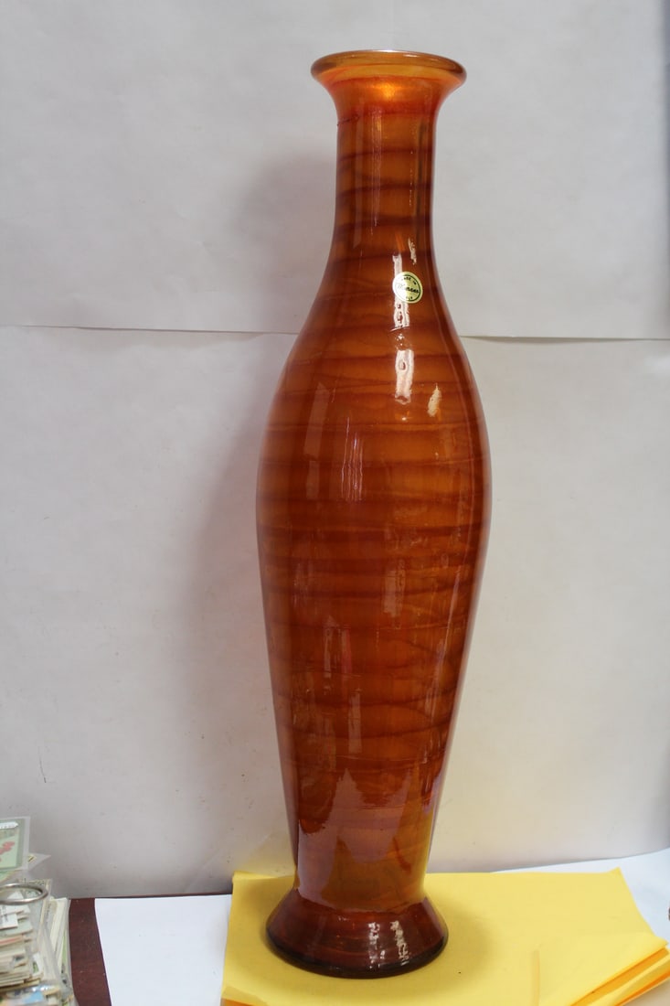 A Large Murano Artglass Vase: 21 1/2" tall