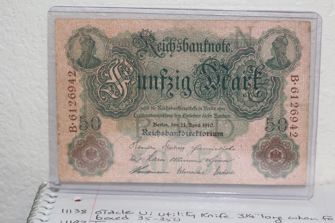 1910 German 50 Mark Bank Note (1 of 2)