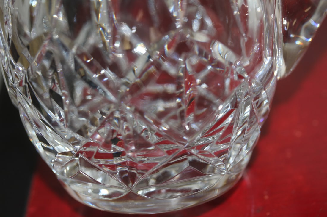 Signed Block Cut Crystal Pitcher - 2