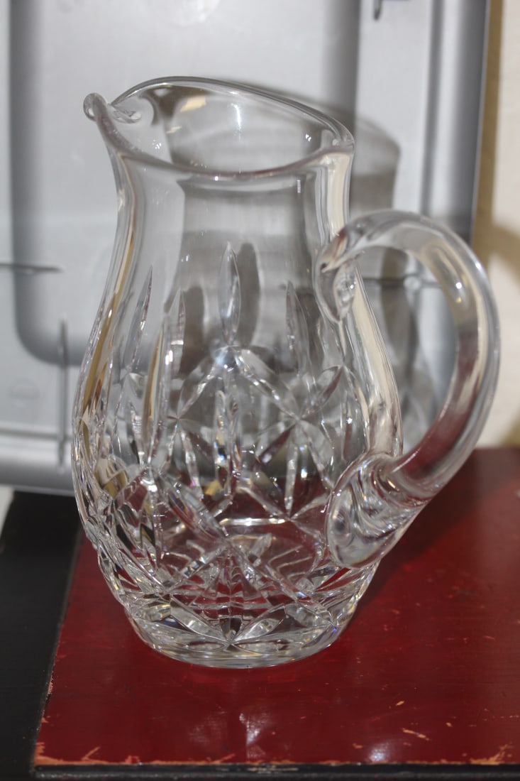 Signed Block Cut Crystal Pitcher - 3