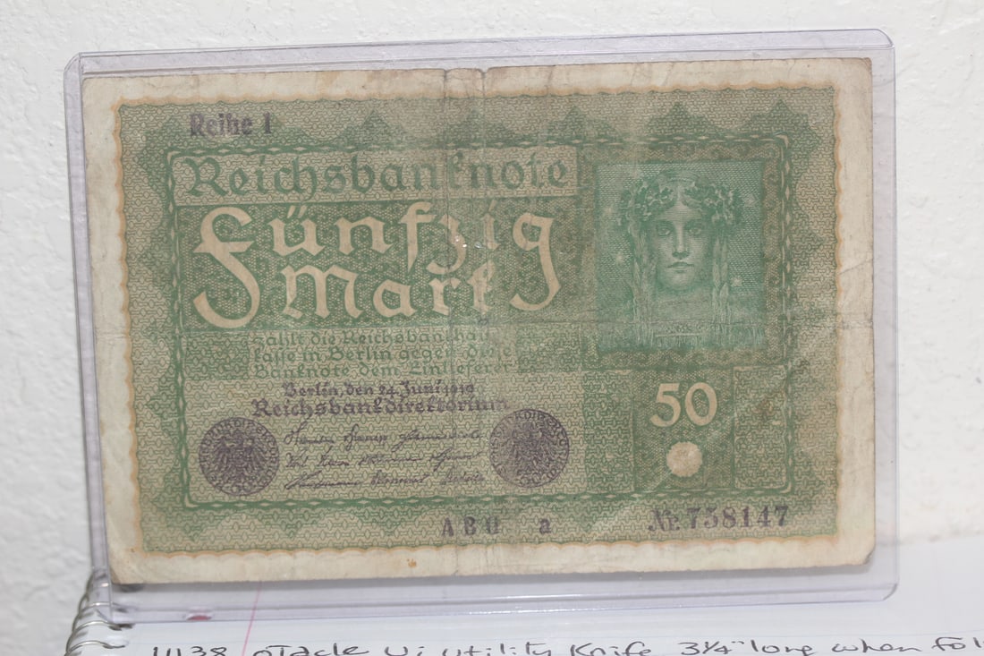 1919 German 50 Mark Note: as shown