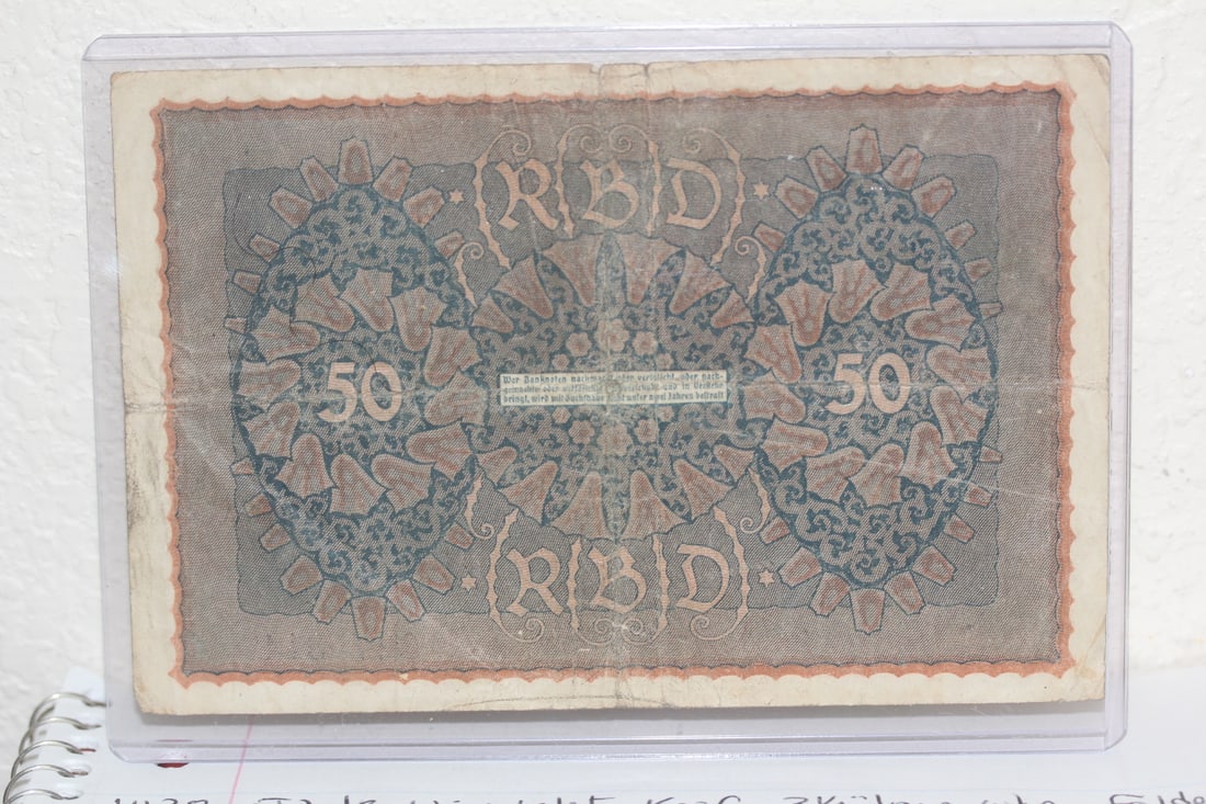 1919 German 50 Mark Note - 2