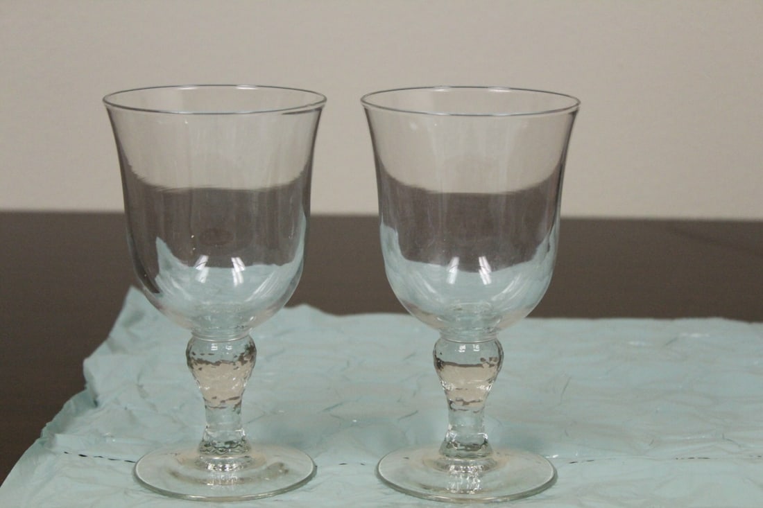 Lot of 2 Glass Tumblers: 7" tall each