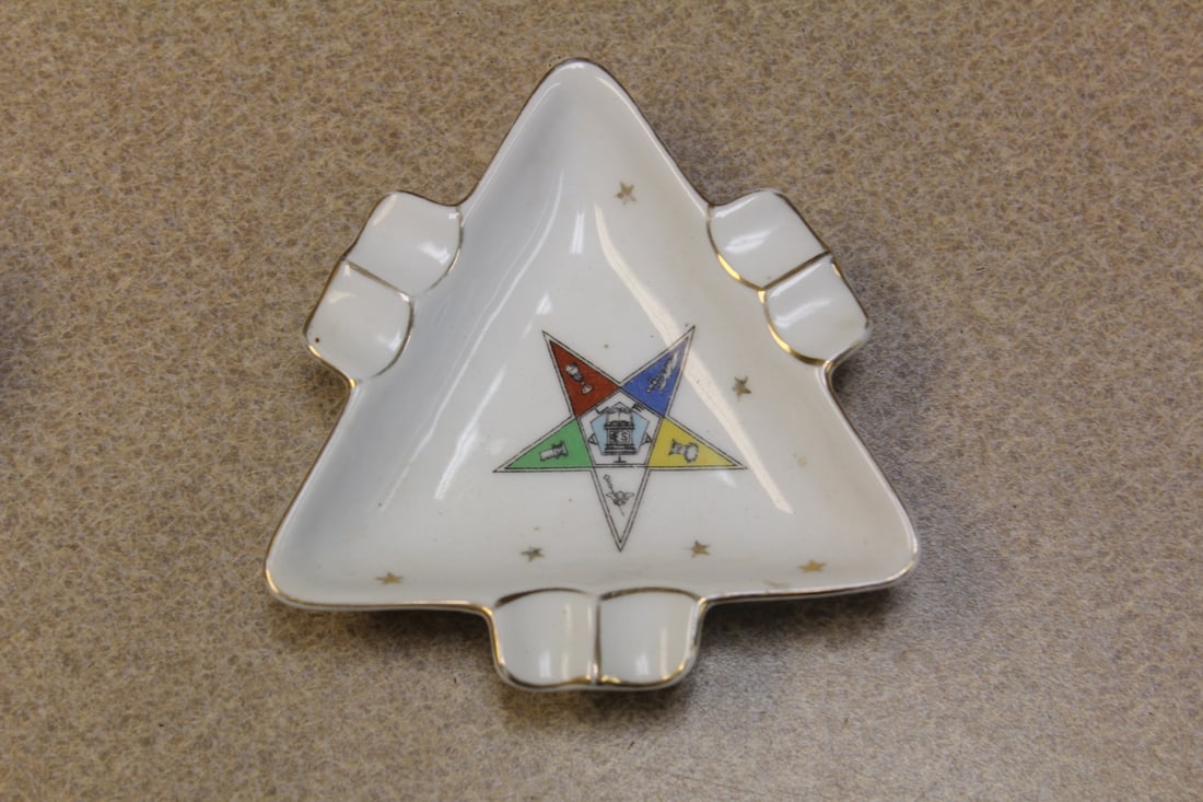 Triangle Form Porcelain Ashtray: 4 1/2" long - most likely from mid century