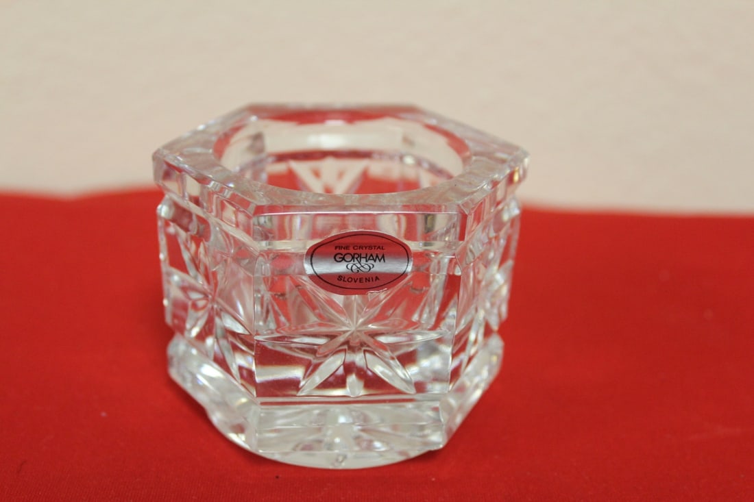 A Fine Crystal Gorham Candle Holder: 2 1/2" tall