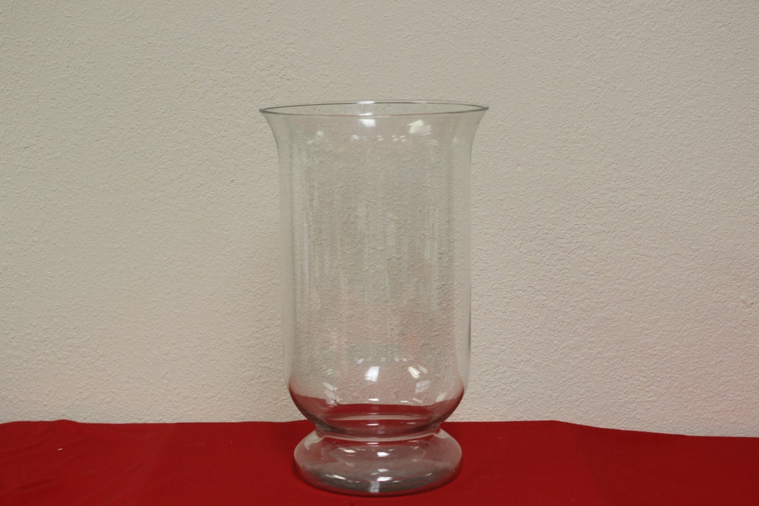 A Large Glass Vase: 12" tall
