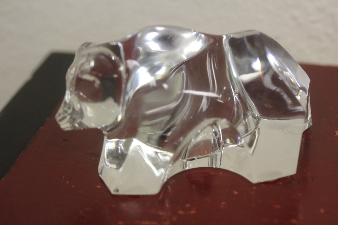 A Baccarat Bear: 4 1/2" across