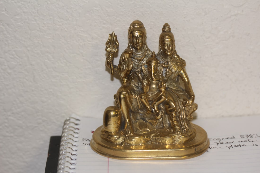 Brass/Metal Buddha Group: 3 3/4" across