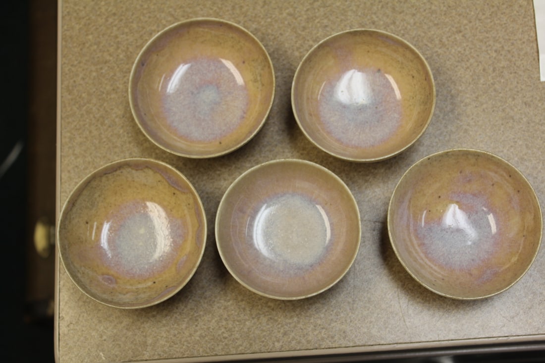 Signed Studio Ceramic Small Bowls: most likely Japanese - 9 1/4" in diameter each