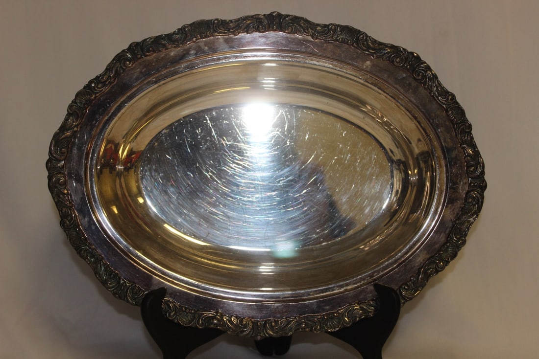 Silverplated Tray with Lid: 3 1/2" tall - 12" across