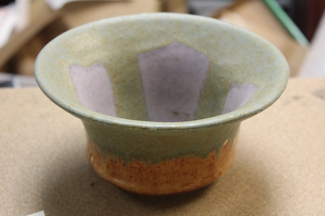 Signed Pottery or Stoneware Bowl: signed Schever? - 7 1/8" in diameter