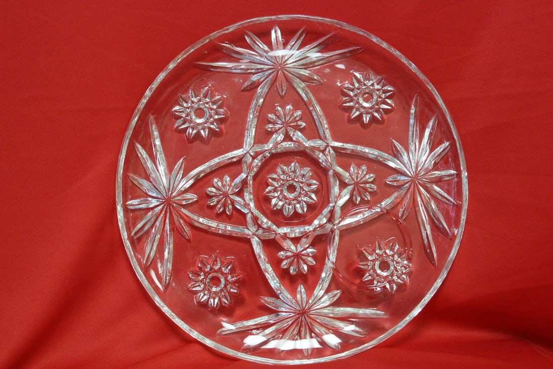 A Pressed Glass Plate: 10" in diameter