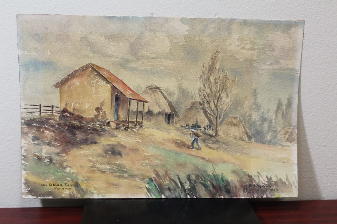 An Unframed Watercolor: signed Morrish - 11 1/2" x 18" - watercolor on paper - dated 1953