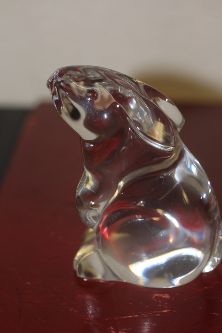 Signed Baccarat Rabbit: 3 inches tall
