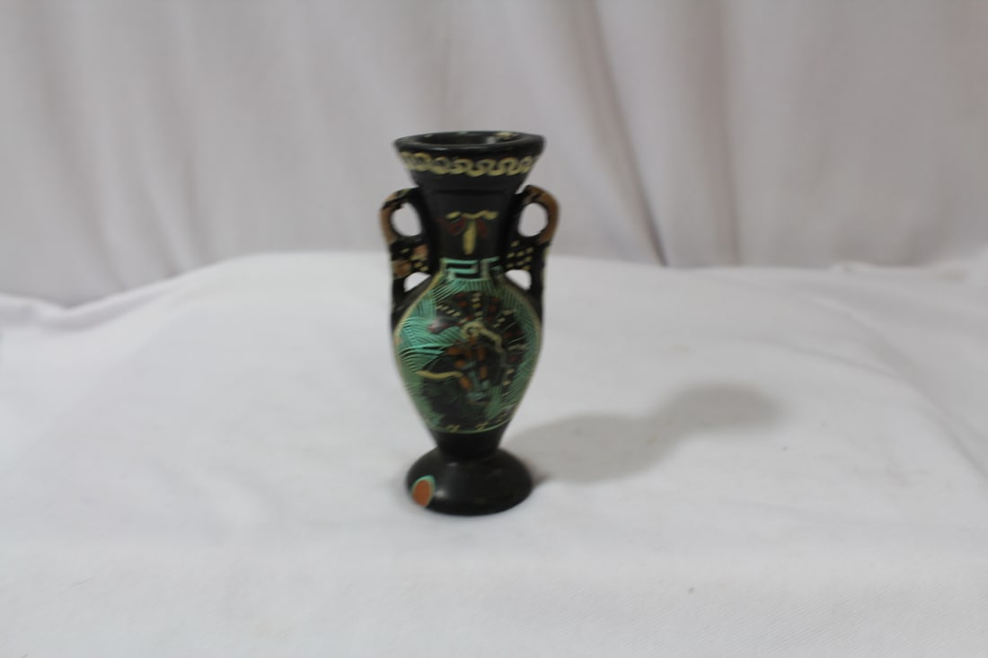 An Natique Miniature Vase: signed - please note: foot chip - 3 1/2" tall