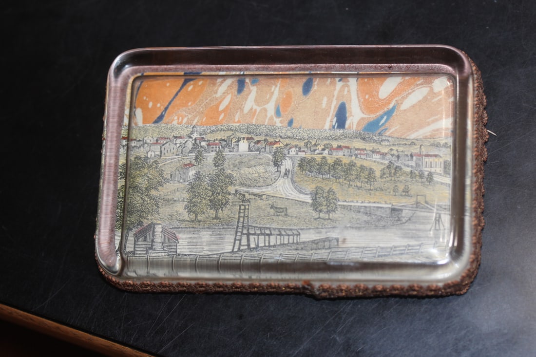 America Butler Advertising Paperweight: 4 3/8" across