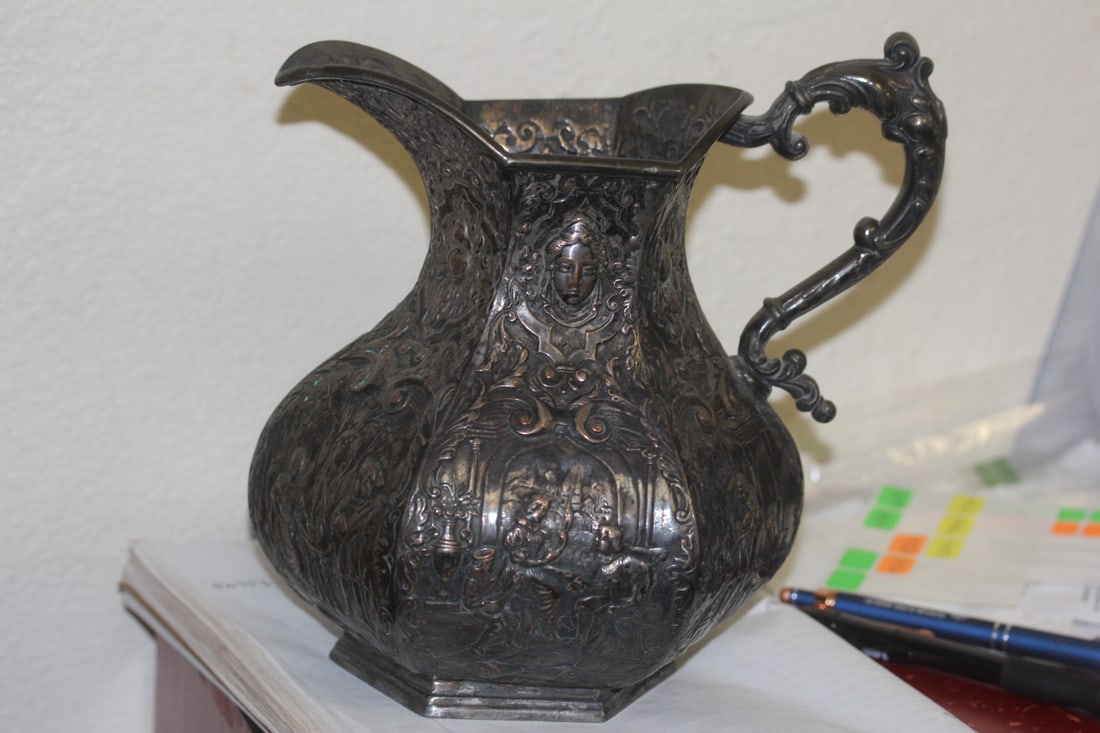Webster Silverplate Pitcher: very ornate - 9 inches tall