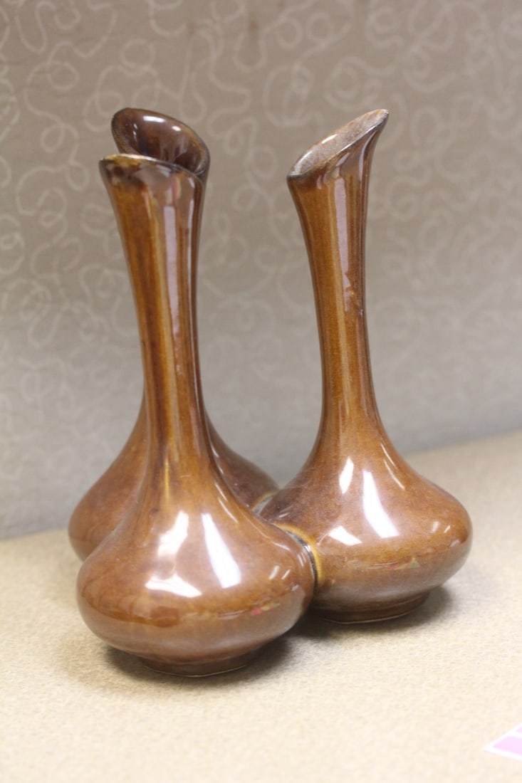 Triple Van Briggle Bud Vase: 7" tall