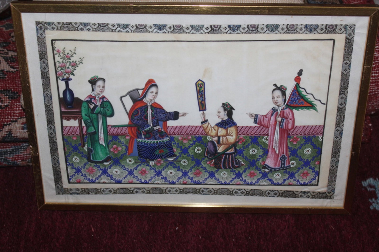 Antique Chinese 19th C Painting of Ladies (1 of 6)