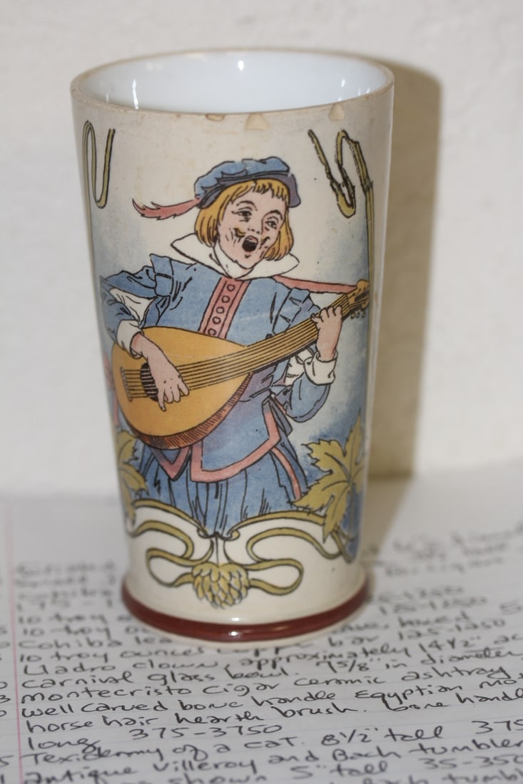 Antique Villeroy and Boch Tumbler: please note: chip as shown - 5 inches tall