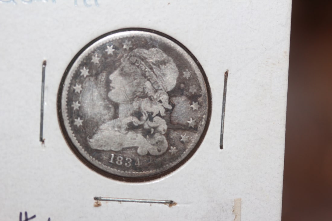 1834 Bust Silver Quarter: as shown on photos