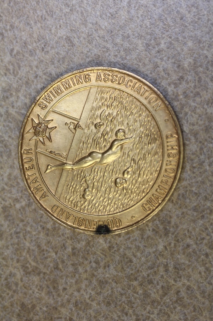 Queensland Amateur Swimming Championship Medal: Amateur Swimming Association championship - 1940's to 1950's - Australia - 1 5/8" in diameter